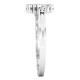 0.10 Carat (ctw) Round White Diamond Ladies Cluster Engagement Ring 1/10 CT Sterling Silver