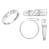 0.10 Carat (ctw) Round White Diamond Mens Anniversary Wedding Band 1/10 CT 10K White Gold