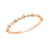 0.05 Carat (ctw) Round White Diamond Ladies Vintage Style Stackable Wedding Band 10K Rose Gold