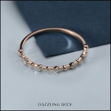 0.05 Carat (ctw) Round White Diamond Ladies Vintage Style Stackable Wedding Band 10K Rose Gold