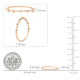 0.05 Carat (ctw) Round White Diamond Ladies Vintage Style Stackable Wedding Band 10K Rose Gold