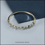 0.05 Carat (ctw) Round White Diamond Ladies Vintage Style Stackable Wedding Band 10K Yellow Gold