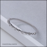 0.05 Carat (ctw) Round White Diamond Ladies Vintage Style Stackable Wedding Band Sterling Silver