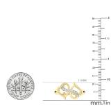 0.05 Carat (ctw) Round Diamond Ladies Infinity Double Heart Engagement Promise Ring 10K Yellow Gold