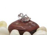 0.05 Carat (ctw) Round Diamond Ladies Infinity Double Heart Engagement Promise Ring Sterling Silver