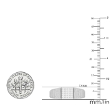 0.15 Carat (ctw) Round White Diamond Cluster Brushed Square Shaped Mens Ring 18K White Gold