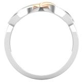 0.08 Carat (ctw) Round White Diamond Ladies Infinity Heart Ring 18K White & Rose Gold