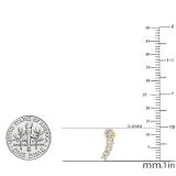 0.50 Carat (ctw) Round White Diamond For Girl's and Women's Curved Bar Earrings 1/2 CT 14K Yellow Gold