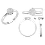 0.15 Carat (ctw) Round White Diamond Ladies Bridal Cluster Engagement Ring 10K White Gold