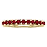 Round Garnet Ladies Anniversary Wedding Stackable Band 10K Yellow Gold