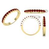 Round Garnet Ladies Anniversary Wedding Stackable Band 10K Yellow Gold