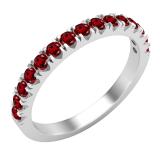 Round Garnet Ladies Anniversary Wedding Stackable Band Sterling Silver