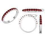 Round Garnet Ladies Anniversary Wedding Stackable Band Sterling Silver