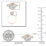 Cushion & Round White Cubic Zirconia Ladies Bridal Halo Style Engagement Ring 18K Rose Gold