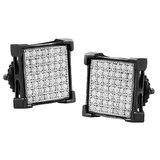 0.35 Carat (ctw) Round White Diamond Mens Hip Hop Square Shape Stud Earrings 1/3 CT Sterling Silver
