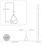 0.05 Carat (ctw) Round White Diamond Ladies Heart Dangle Earrings 10K White Gold