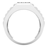 0.50 Carat (ctw) Round Black & White Diamond Square Ribbed Shank Mens Rings 1/2 CT Sterling Silver