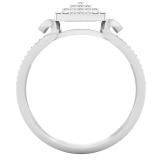 0.20 Carat (ctw) Round Diamond Ladies Split Shank Cluster Engagement Ring 1/5 CT Sterling Silver