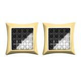 0.12 Carat (ctw) Round Black & White Diamond Kite Shape Mens Hip Hop Stud Earrings 10K Yellow Gold
