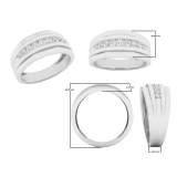 0.45 Carat (ctw) Round White Diamond Mens Anniversary Wedding Band Ring 1/2 CT 14K White Gold