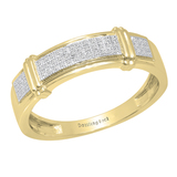 0.20 Carat (ctw) Round White Diamond Mens Anniversary Fashion Wedding Band 1/5 CT 10K Yellow Gold