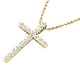 0.25 Carat (ctw) Round White Diamond Ladies Cross Pendant 1/4 CT 10K Yellow Gold