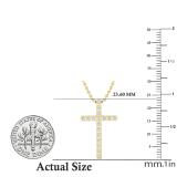 0.25 Carat (ctw) Round White Diamond Ladies Cross Pendant 1/4 CT 10K Yellow Gold