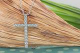 0.25 Carat (ctw) Round White Diamond Ladies Cross Pendant 1/4 CT 18K White Gold