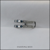 0.75 Carat (ctw) Round Blue & White Diamond Ladies Enhancer Wedding Band 3/4 CT Sterling Silver