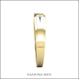0.05 Carat (ctw) Round White Diamond Mens Sideways Double Cross Wedding Band 10K Yellow Gold