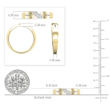 0.05 Carat (ctw) Round White Diamond Mens Sideways Double Cross Wedding Band 10K Yellow Gold