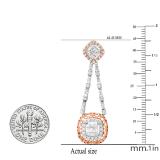 1.94 Carat (ctw) Round & Baguette White Diamond Ladies Dangling Earrings 1 1/2 CT 14K White Gold