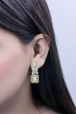 2.48 Carat (ctw) Round Princess & Baguette Diamond Dangling Drop Earrings for Women in 10K White & Yellow Gold
