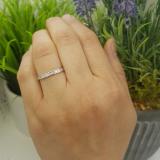 0.15 Carat (ctw) Baguette White Diamond Ladies Wedding Band Stackable Ring 10K White Gold