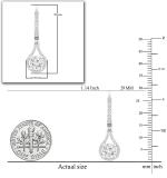 1.63 Carat (ctw) Round White Diamond Ladies Teardrop Frame Dangling Drop Earrings 10K White Gold