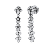 1.00 Carat (ctw) Round White Diamond Ladies Fashion Dangling Drop Earrings 1 CT 10K White Gold