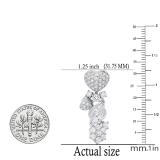 5.77 Carat (ctw) Round & Baguette White Diamond Ladies Heart Swirl Drop Earrings 14K White Gold