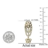 2.00 Carat (ctw) Round & Princess Diamond Ladies Cluster Dangling Drop Earrings 2 CT 14K Yellow Gold