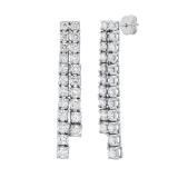 4.85 Carat (ctw) Round White Diamond Ladies Fashion Dangling Drop Earrings 14K White Gold