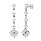 2.00 Carat (ctw) Round White Diamond Ladies Fashion Dangling Drop Earrings 2 CT 14K White Gold