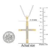 0.18 Carat (ctw) Round White Diamond Ladies Cross Religious Pendant 10K Yellow Gold