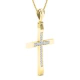 0.18 Carat (ctw) Round White Diamond Ladies Cross Religious Pendant 10K Yellow Gold