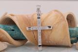 0.18 Carat (ctw) Round White Diamond Ladies Cross Religious Pendant Sterling Silver
