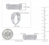 0.33 Carat (ctw) Round white Diamond Men's Micro Pave Hip Hop Wedding Band 1/3 CT Sterling Silver