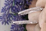 0.13 Carat (ctw) Round White Diamond Ladies Hoop Earrings 1 CT Sterling Silver
