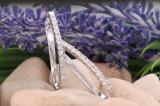 0.13 Carat (ctw) Round White Diamond Ladies Hoop Earrings 1 CT Sterling Silver