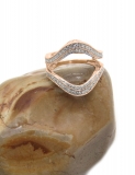 0.43 Carat (ctw) Round Diamond Ladies Solitaire Enhancer Contour Guard Ring 10K Rose Gold