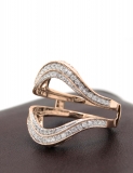 0.43 Carat (ctw) Round Diamond Ladies Solitaire Enhancer Contour Guard Ring 10K Rose Gold