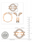 0.43 Carat (ctw) Round Diamond Ladies Solitaire Enhancer Contour Guard Ring 10K Rose Gold