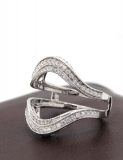 0.43 Carat (ctw) Round Diamond Ladies Solitaire Enhancer Contour Guard Ring Sterling Silver